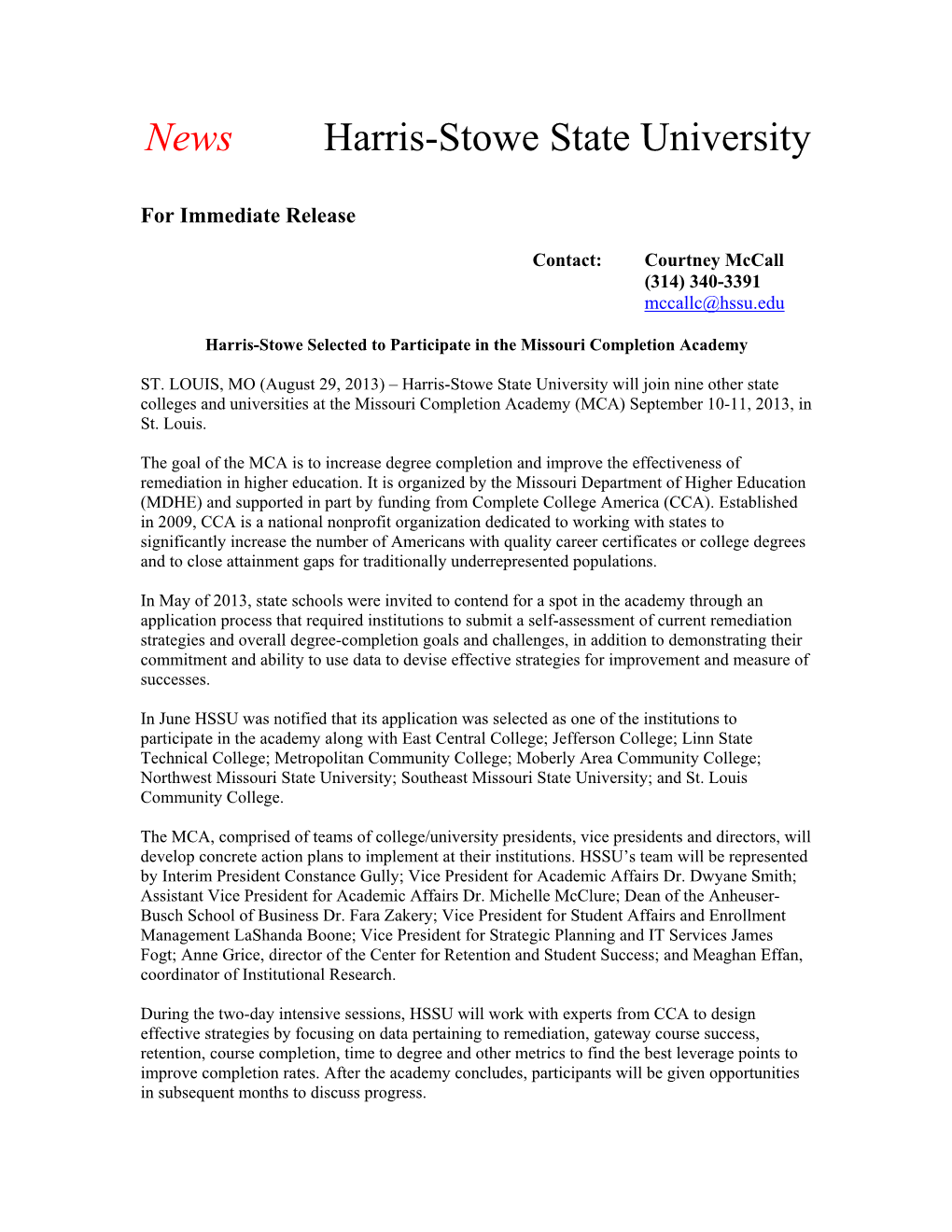 News Harris-Stowe State University