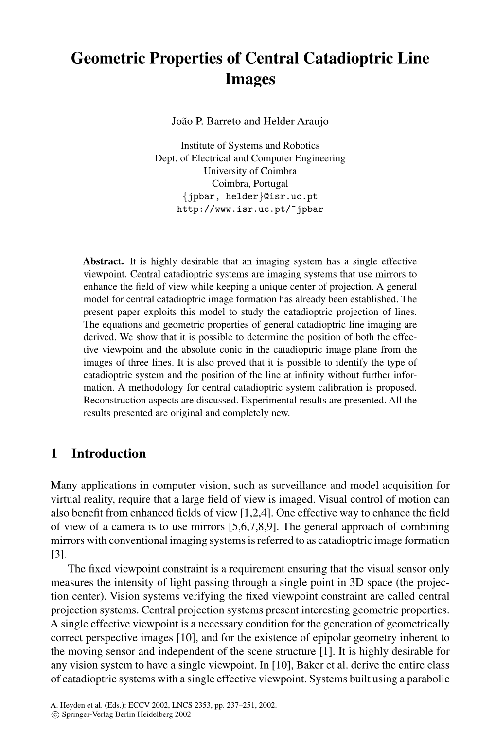 Geometric Properties of Central Catadioptric Line Images