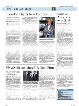 Corridor Charts New Path for PE EP Wealth Acquires $1B Utah Firm