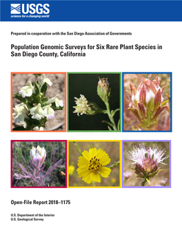 OFR 2018–1175: Population Genomic Surveys of Six Rare Plant Species