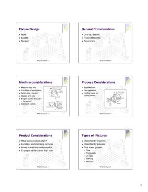 Fixture Design General Considerations Machine