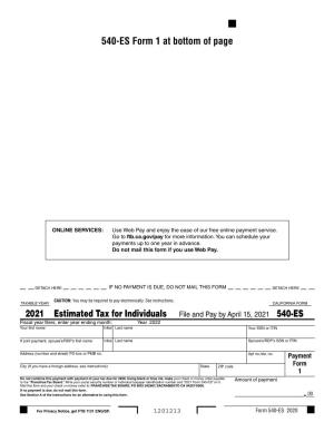 2021 Form 540-ES Estimated Tax for Individuals