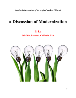 A Discussion of Modernization