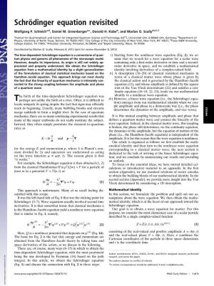 Schrödinger Equation Revisited