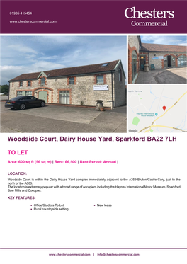 Woodside Court, Dairy House Yard, Sparkford BA22 7LH