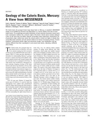 Geology of the Caloris Basin, Mercury: Ysis and Spectral Ratios Were Used to Highlight the Most Important Trends in the Data (17)