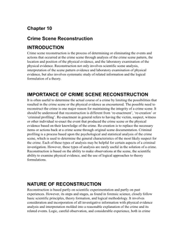 Crime Scene Reconstruction