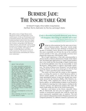 BURMESE JADE: the INSCRUTABLE GEM by Richard W