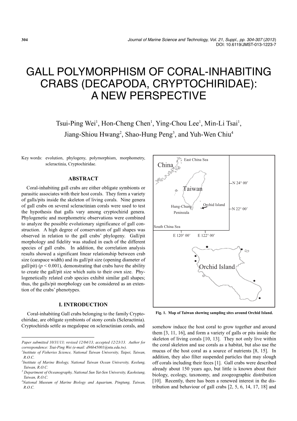 Gall Polymorphism of Coral-Inhabiting Crabs (Decapoda, Cryptochiridae): a New Perspective