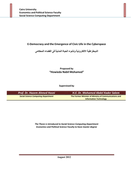 E-Democracy and the Emergence of Civic Life in the Cyberspace