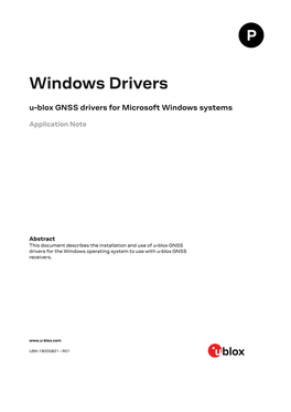 U-Blox GNSS Drivers for Windows Systems