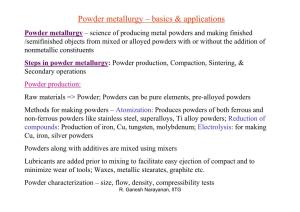 Powder Metallurgy – Basics & Applications