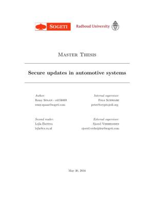 Master Thesis Secure Updates in Automotive Systems