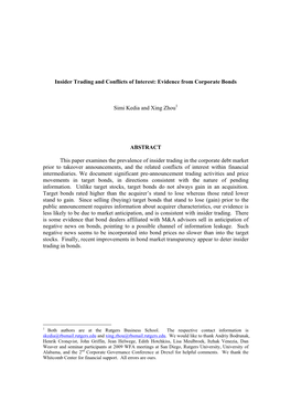 Insider Trading and Conflicts of Interest: Evidence from Corporate Bonds