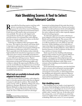 Hair Shedding Scores: a Tool to Select Heat Tolerant Cattle