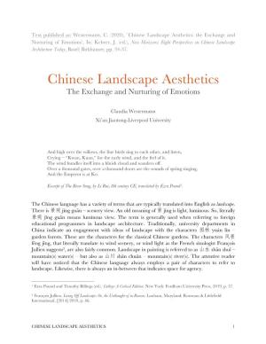 Chinese Landscape Aesthetics: the Exchange and Nurturing of Emotions’, In: Kehrer, J