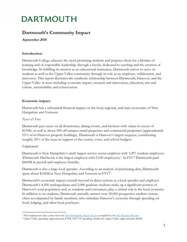 Dartmouth's Community Impact