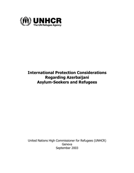 International Protection Considerations Regarding Azerbaijani Asylum-Seekers and Refugees