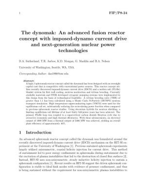 The Dynomak: an Advanced Fusion Reactor Concept with Imposed-Dynamo Current Drive and Next-Generation Nuclear Power Technologies