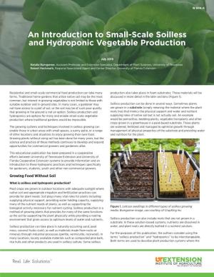 An Introduction to Small-Scale Soilless and Hydroponic Vegetable Production