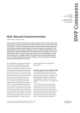 Mali: Beyond Counterterrorism WP Wolfram Lacher and Denis M