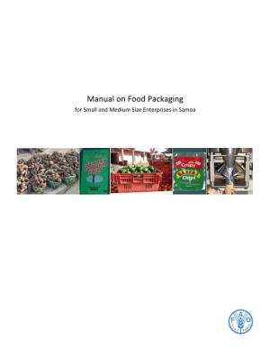 Manual on Food Packaging for Small and Medium Size Enterprises in Samoa