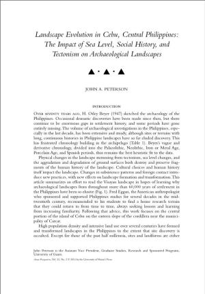 Landscape Evolution in Cebu, Central Philippines: the Impact of Sea Level, Social History, and Tectonism on Archaeological Landscapes