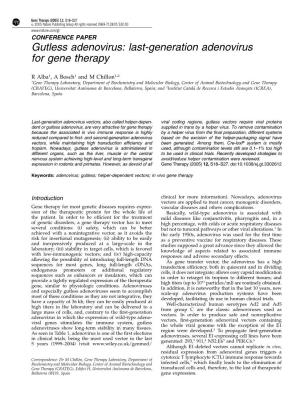 Gutless Adenovirus: Last-Generation Adenovirus for Gene Therapy