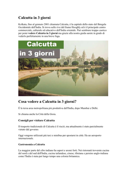 Calcutta in 3 Giorni