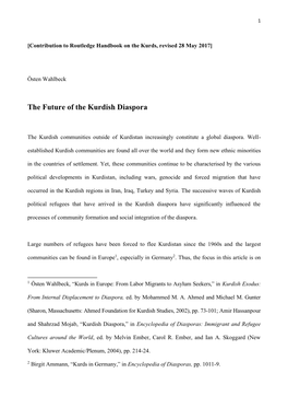 Future of the Kurdish Diaspora 28052017 Wahlbeck 2017 Handbook