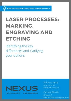 Laser Processes: Marking, Engraving and Etching