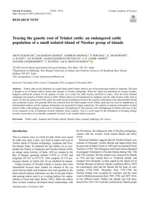 Tracing the Genetic Root of Trinket Cattle: an Endangered Cattle Population of a Small Isolated Island of Nicobar Group of Islands
