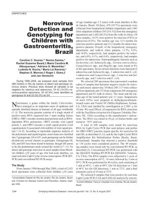 Norovirus Detection and Genotyping for Children with Gastroenteritis