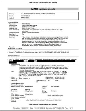 Incident Report Sable Scott Fatality NP16070606 Redacted For