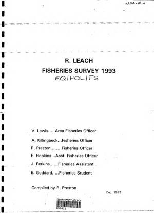 R. LEACH FISHERIES SURVEY 1993 E Q I P O L