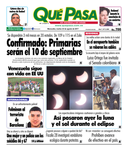 Serán El 10 De Septiembre