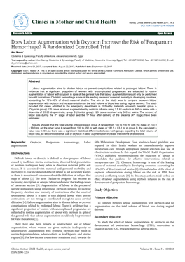 Does Labor Augmentation with Oxytocin