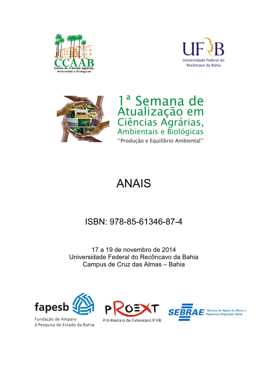 Anais 1ª SECAB