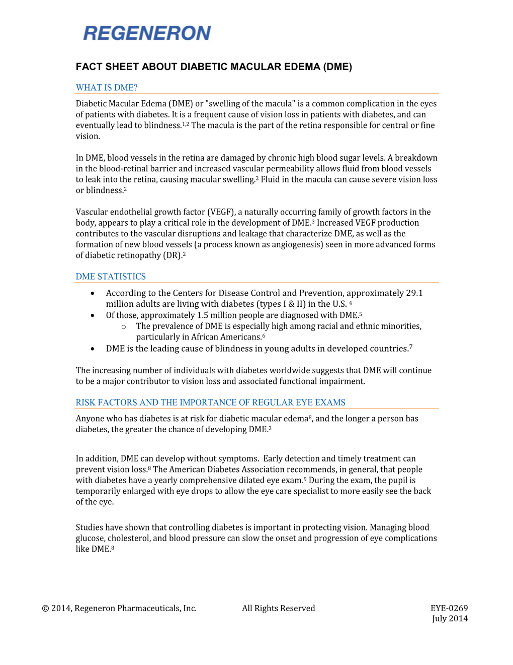 Fact Sheet About Diabetic Macular Edema (Dme)