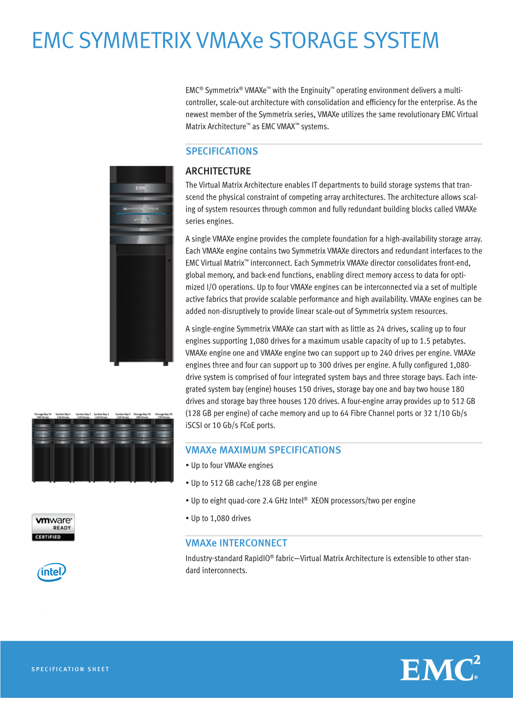 H8716.2 EMC Symmetrix Vmaxe Storage System, Spec Sheet