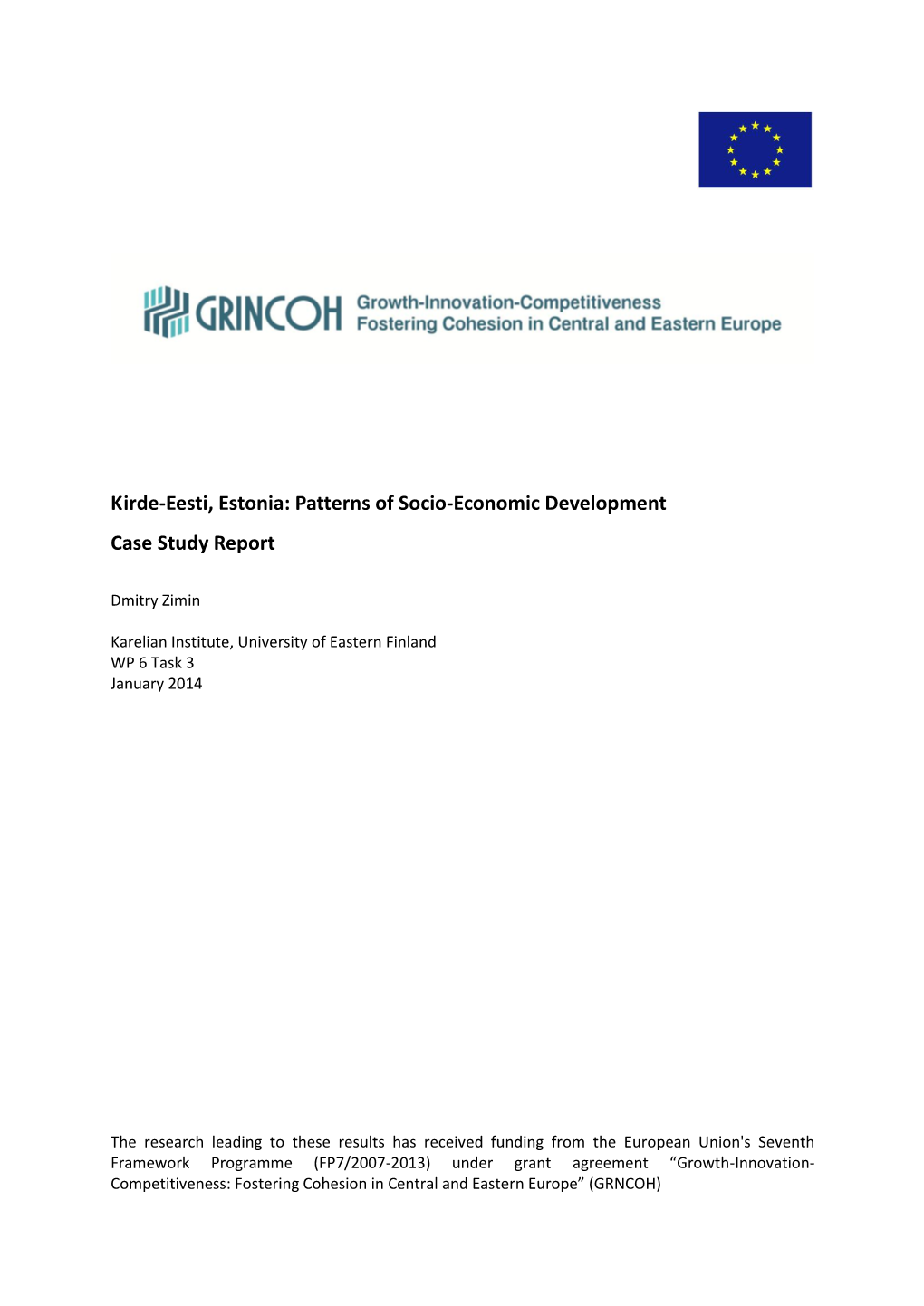 Kirde-Eesti, Estonia: Patterns of Socio-Economic Development Case Study Report