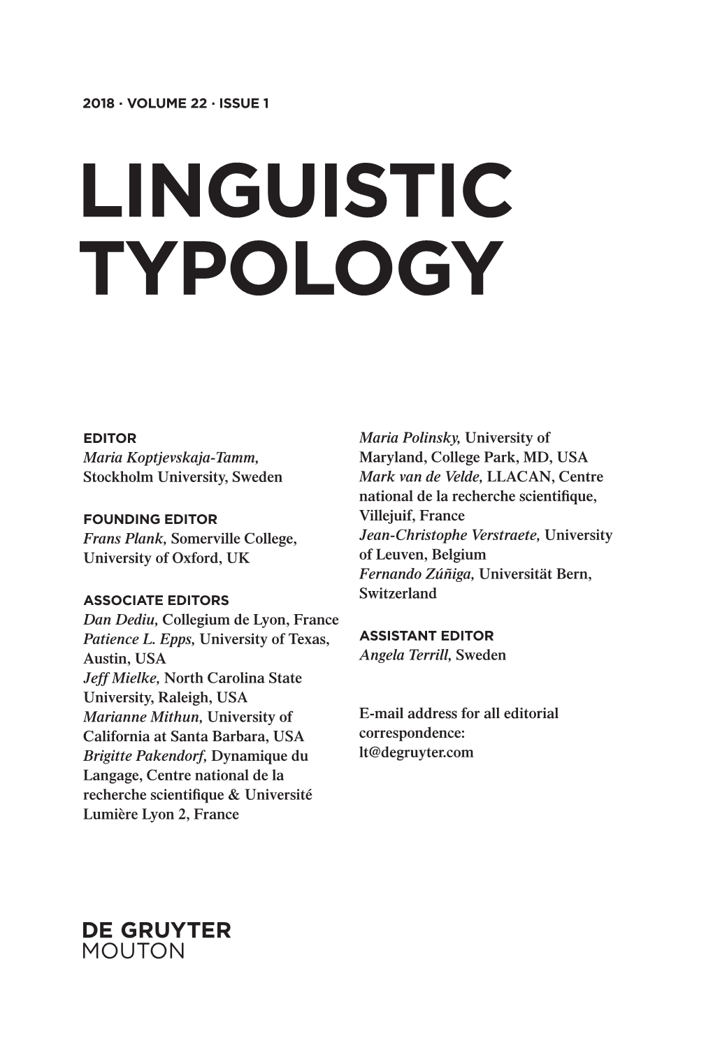 Linguistic Typology