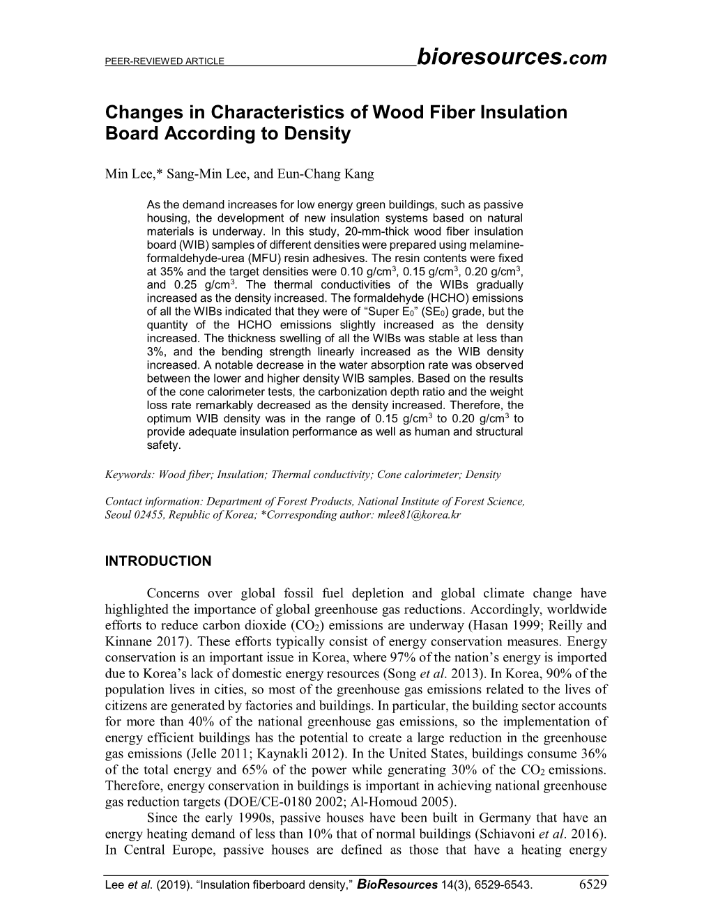 Changes in Characteristics of Wood Fiber Insulation Board According to Density