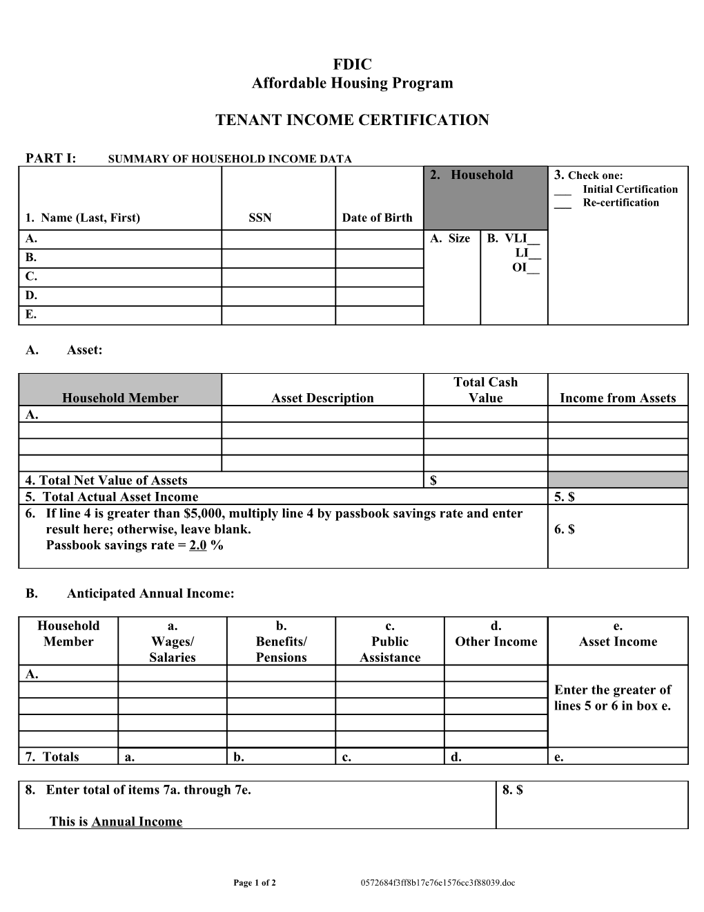 Affordable Housing Program