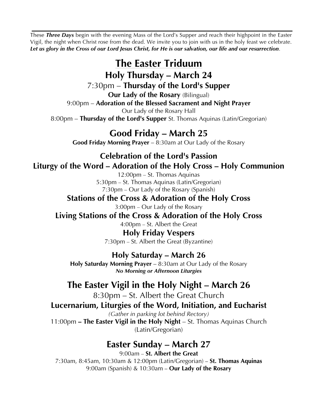 The Easter Triduum