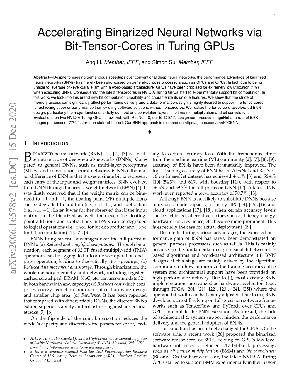 Accelerating Binarized Neural Networks Via Bit-Tensor-Cores in Turing Gpus