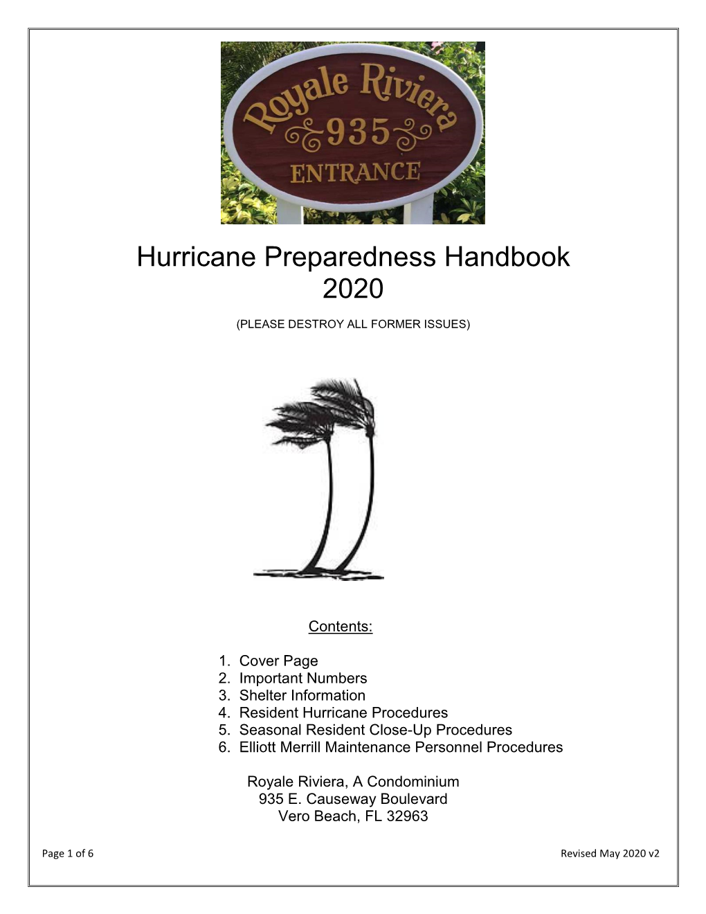Hurricane Preparedness Handbook 2020