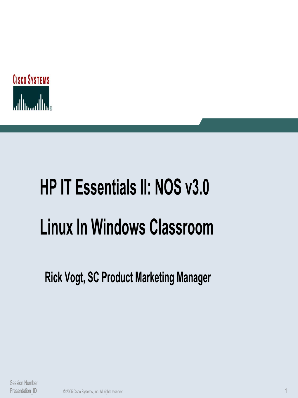 HP IT Essentials II: NOS V3.0 Linux in Windows Classroom