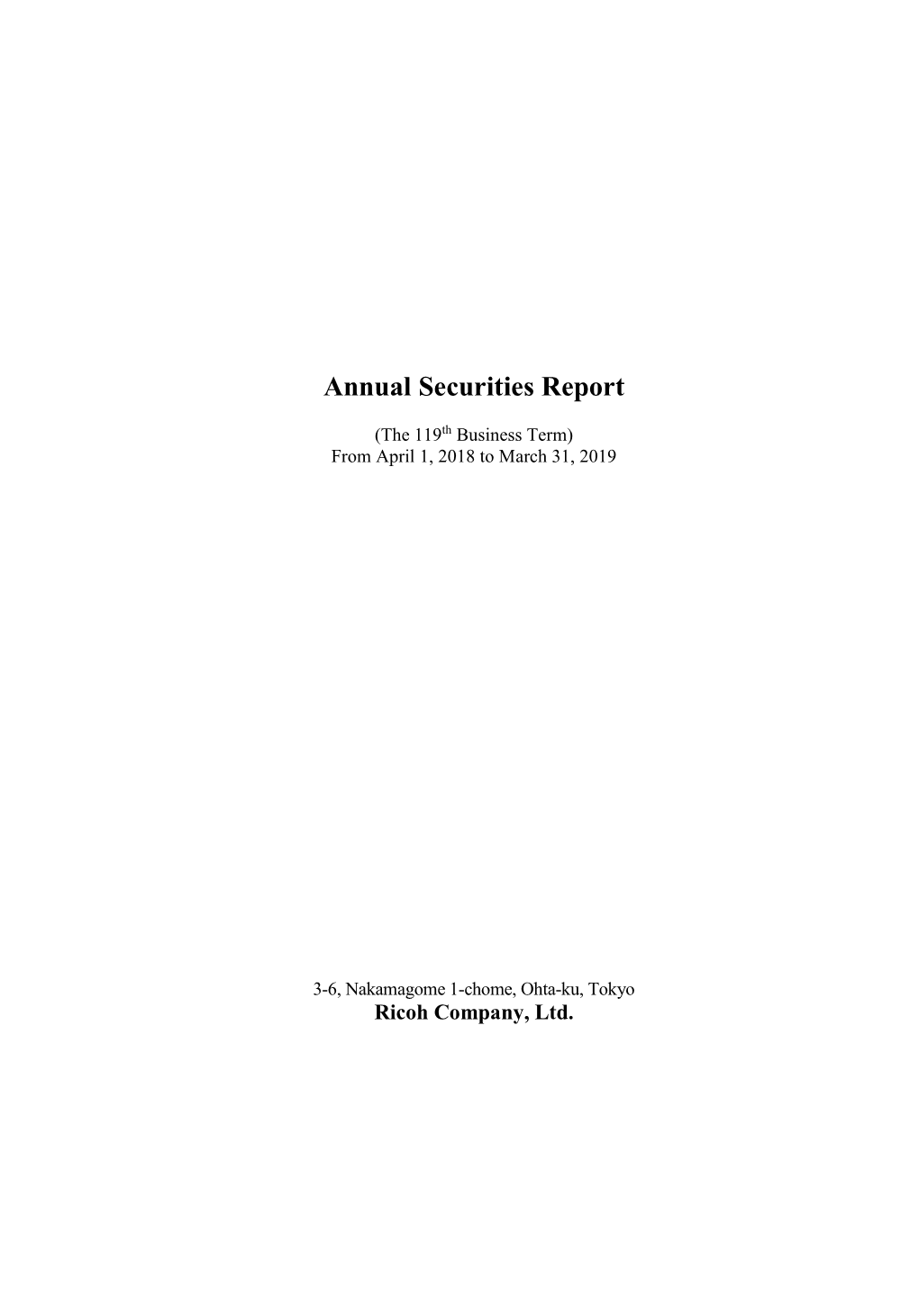 Annual Securities Report