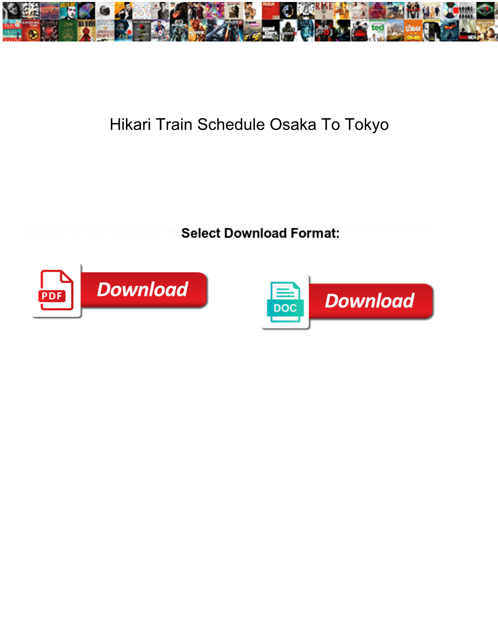 Hikari Train Schedule Osaka to Tokyo